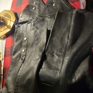 Sleek Black Leather Chaps